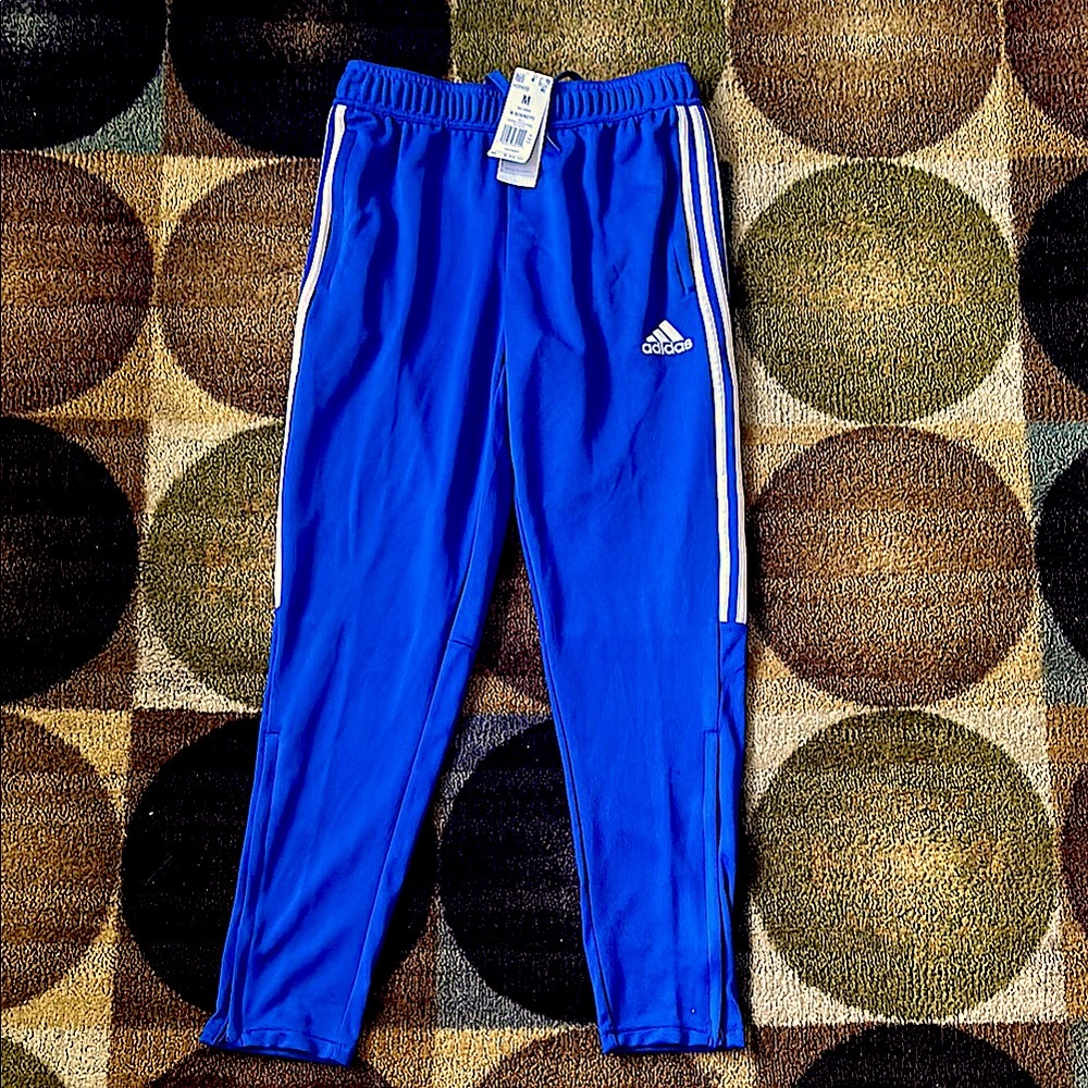 Adidas Kids Royal Blue Joggers with White Stripes